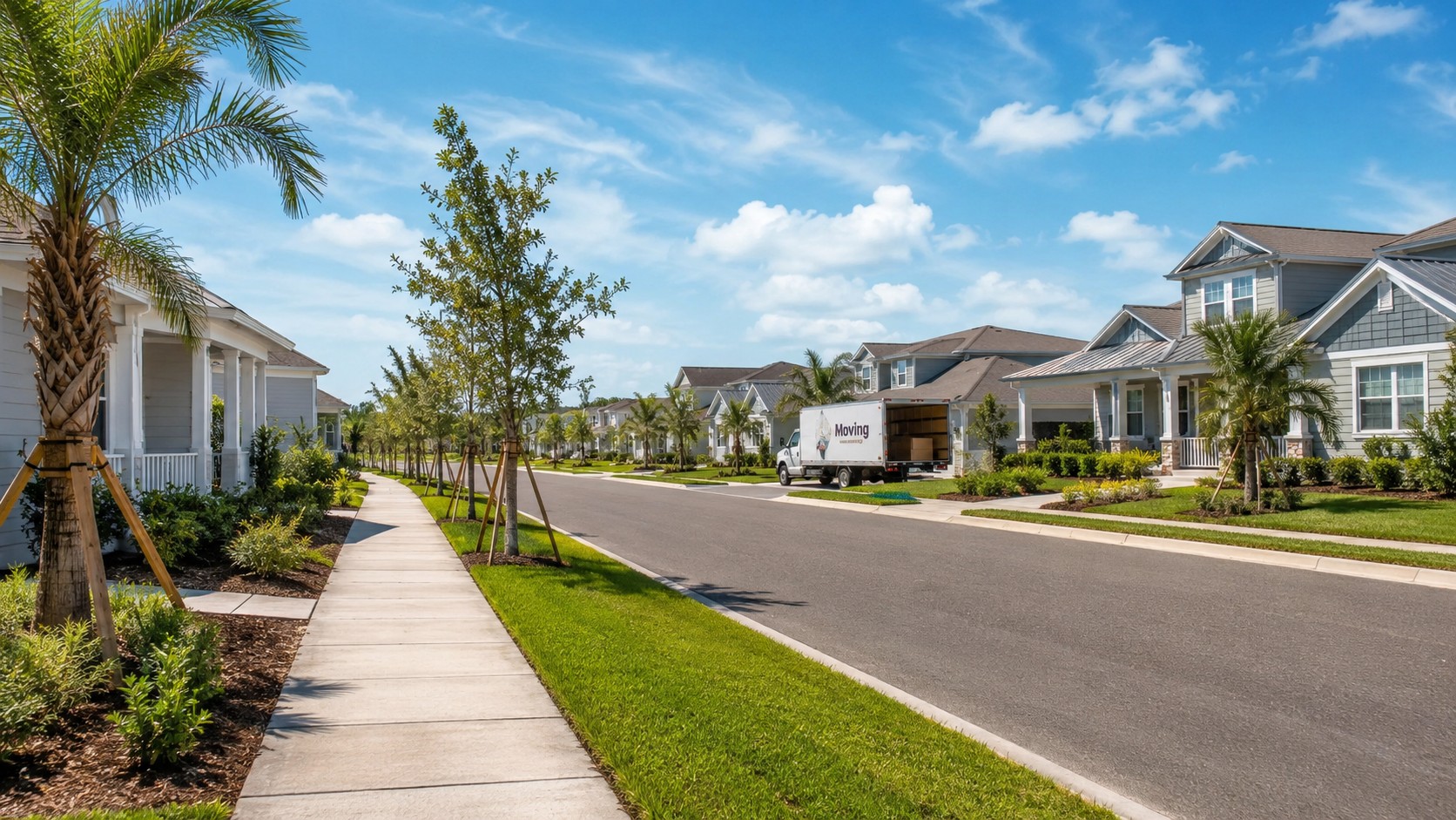 Growing residential neighborhood in St. Johns County Florida, the fastest-growing county in the state